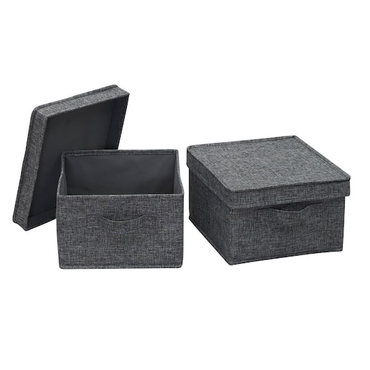 Household Essentials Fabric Storage Bin with Lid